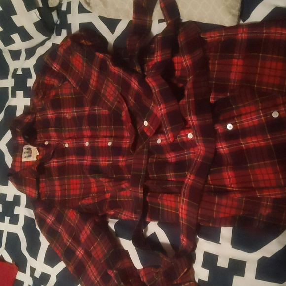 Kiel James Patrick Flannel Button down Maxi dress - Picture 4 of 4